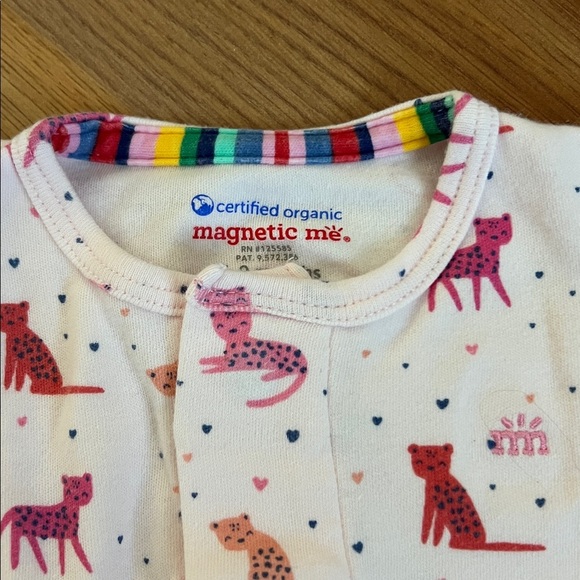 Pink and White Giraffe Print Kids One Piece-magnetic me - Picture 2 of 2